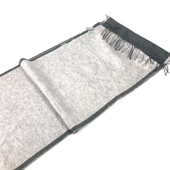 Dior  CD logo fringe Scarf silk gray/pink